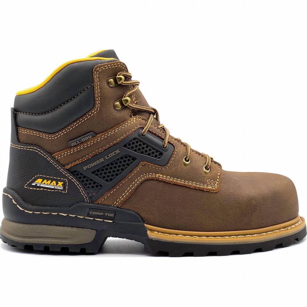 NEW AVENGER men's a-max dozer safety toe work boot in brown